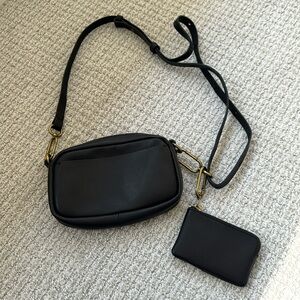 Madewell Crossbody Bag with Small Pouch Clip On Black